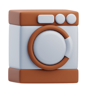 3D Modern Washing Machine Illustration png