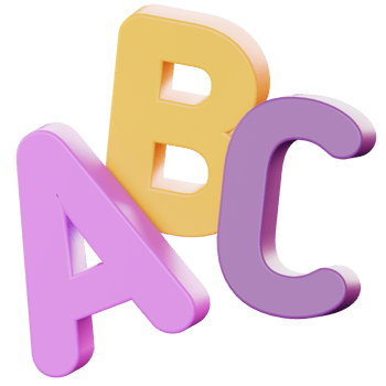Colorful 3D Alphabet Letters For School png