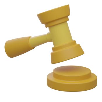 3D Real Estate Auction Gavel Illustration png