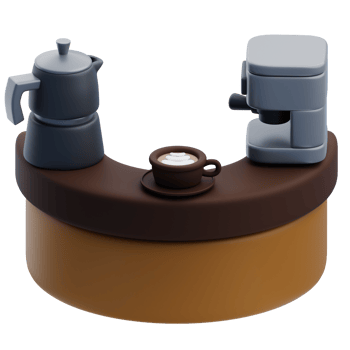 3D Coffee Shop Barista Counter png