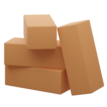 3D Stacked Bricks For Real Estate Construction png