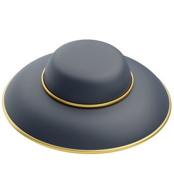 Stylish Wide-Brimmed Hat 3D Accessory Model png