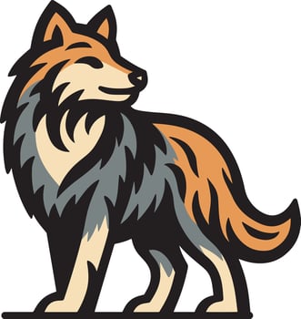 Wolf simple logo design vector