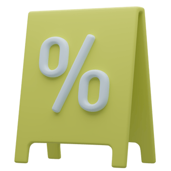 3D Real Estate Discount Percentage Illustration png