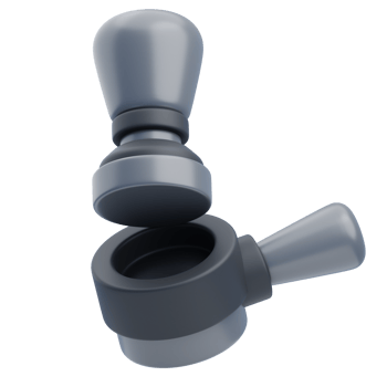 3D Espresso Coffee Presser Illustration png
