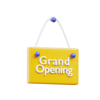 Grand Opening 3D Business Announcement Sign png