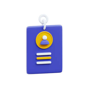 3D Professional Identification Badge Icon Design png