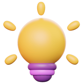 3D Lightbulb Icon For School Creativity Ideas png