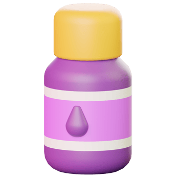 3D Purple Ink Bottle For School Projects png