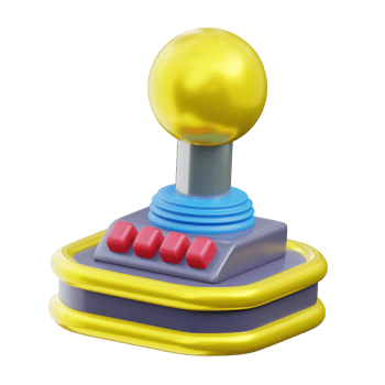 Retro Arcade Game Joystick 3D Asset png