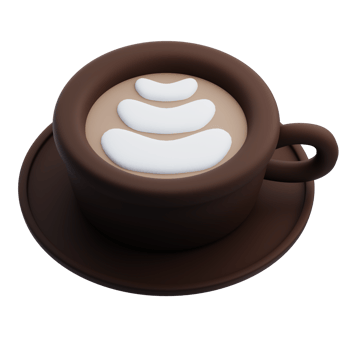 3D Latte Art Coffee Shop Icon png