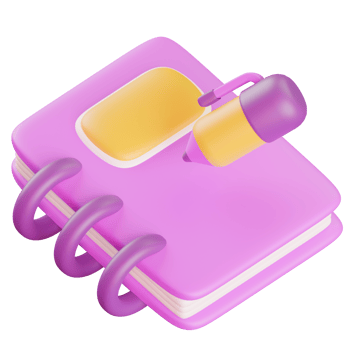 3D Colorful School Notebook And Pen Illustration png