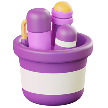3D School Pen Holder Purple Design png