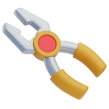 3D Construction Pliers Tool Illustration png