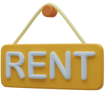 Rent Sign 3D Real Estate Illustration png