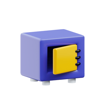 Secure 3D Safe Box For Business Storage png