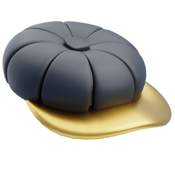 3D Newsboy Cap Sleek Fashion Accessory png