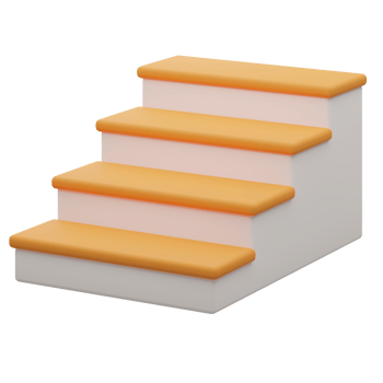 3D Real Estate Staircase Illustration Design png