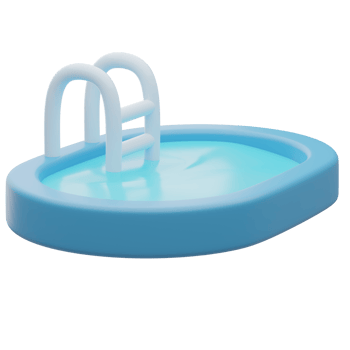 Backyard Swimming Pool 3D Real Estate Render png
