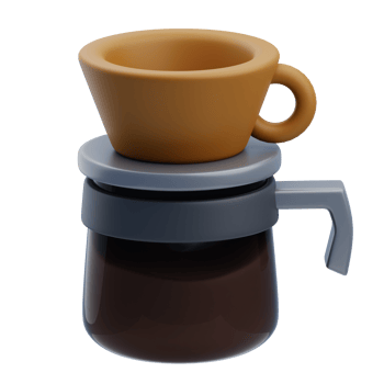 3D Realistic V60 Coffee Filter Illustration png