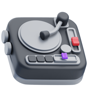 3D Vinyl Player Podcast Studio png