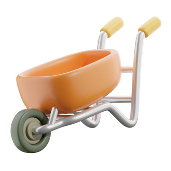 3D Autumn Harvest Wheelbarrow Illustration png