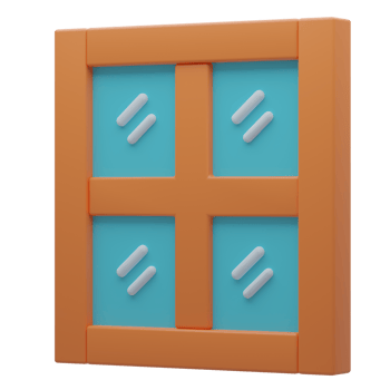 Modern Window Design 3D Real Estate Element png