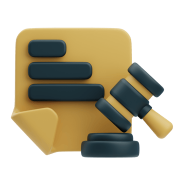 3D Court Document With Judge Gavel png