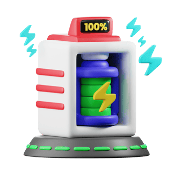 3D Futuristic Virtual Reality Battery Charging Icon png