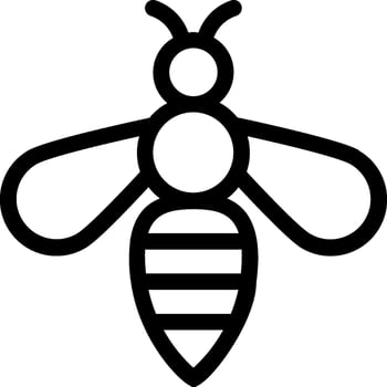 Bee logo, black and white, on a white background vector