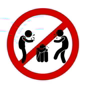 warning sign prohibited bullying, no bullying vector