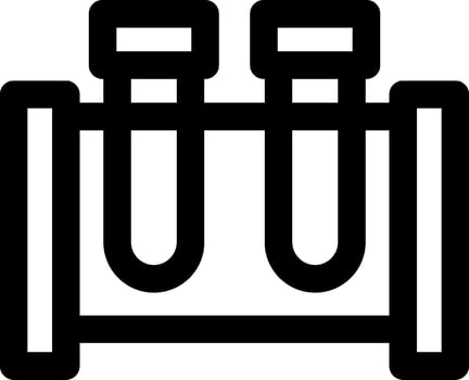 A black and white icon of two test tubes vector