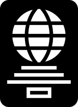 A globe icon on a black background vector