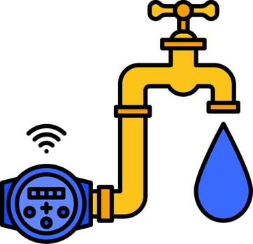Water meter with wifi icon vector