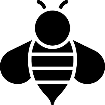 A black and white bee icon vector