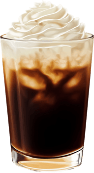 glass of americano with foam png