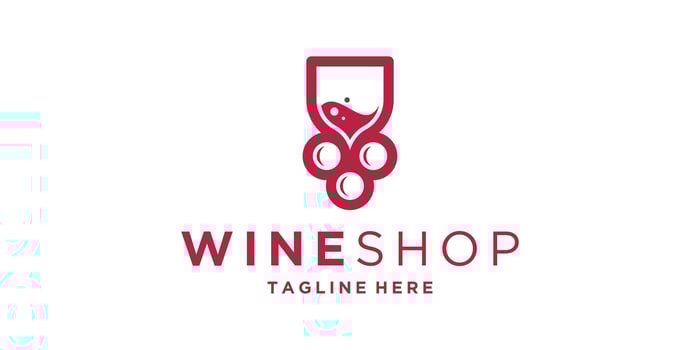 logo design wine shop, wine glass, grape, logo design , icon, symbol, idea, creative. vector