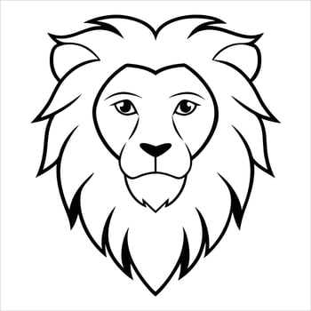 Lion head outline vector