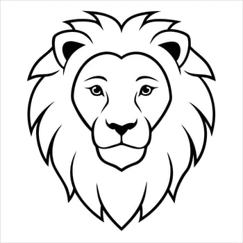 Lion head outline vector