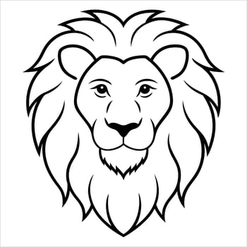 Lion head outline vector