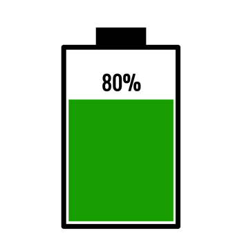 nearly fully charged battery icon. png
