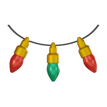 3D Render Detailed Christmas Light Illustration with Cheerful Glow and Holiday png