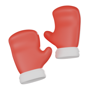 3d render Festive christmas mittens holiday decoration Icon. png