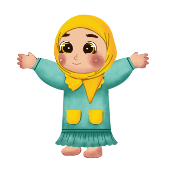 A cartoon little girl wearing a hijab png