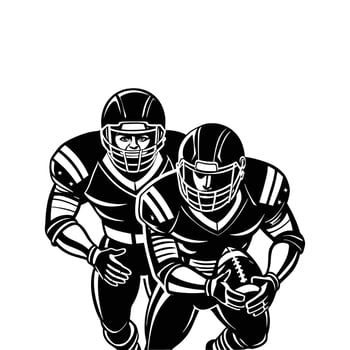 silhouette of a football player. Rugby. American footballer vector