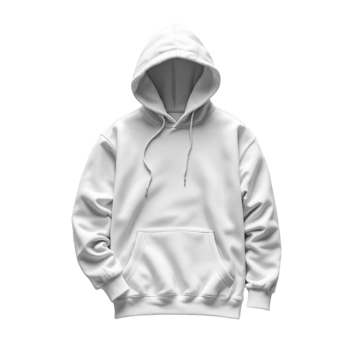 White hoodie on transparent background png