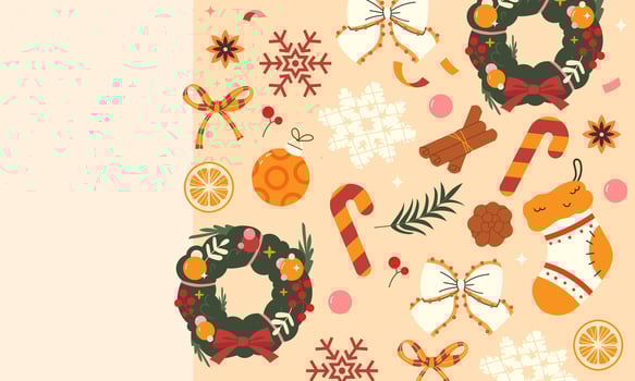 Horizontal Christmas banner template vector