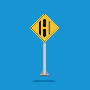 road sign icon, gap in median on yellow rhombus. board.suitable for poster use and web icon vector