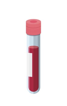 Blood in test tube icon isolated on white background vector