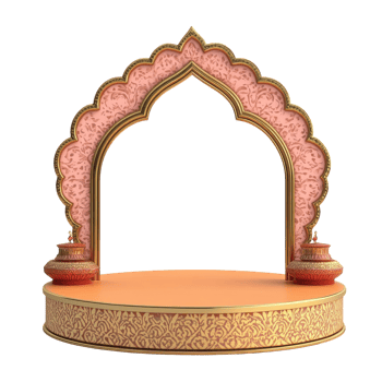 Empty Round Podium Stage Scene for Indian Diwali Celebration on transparent background png